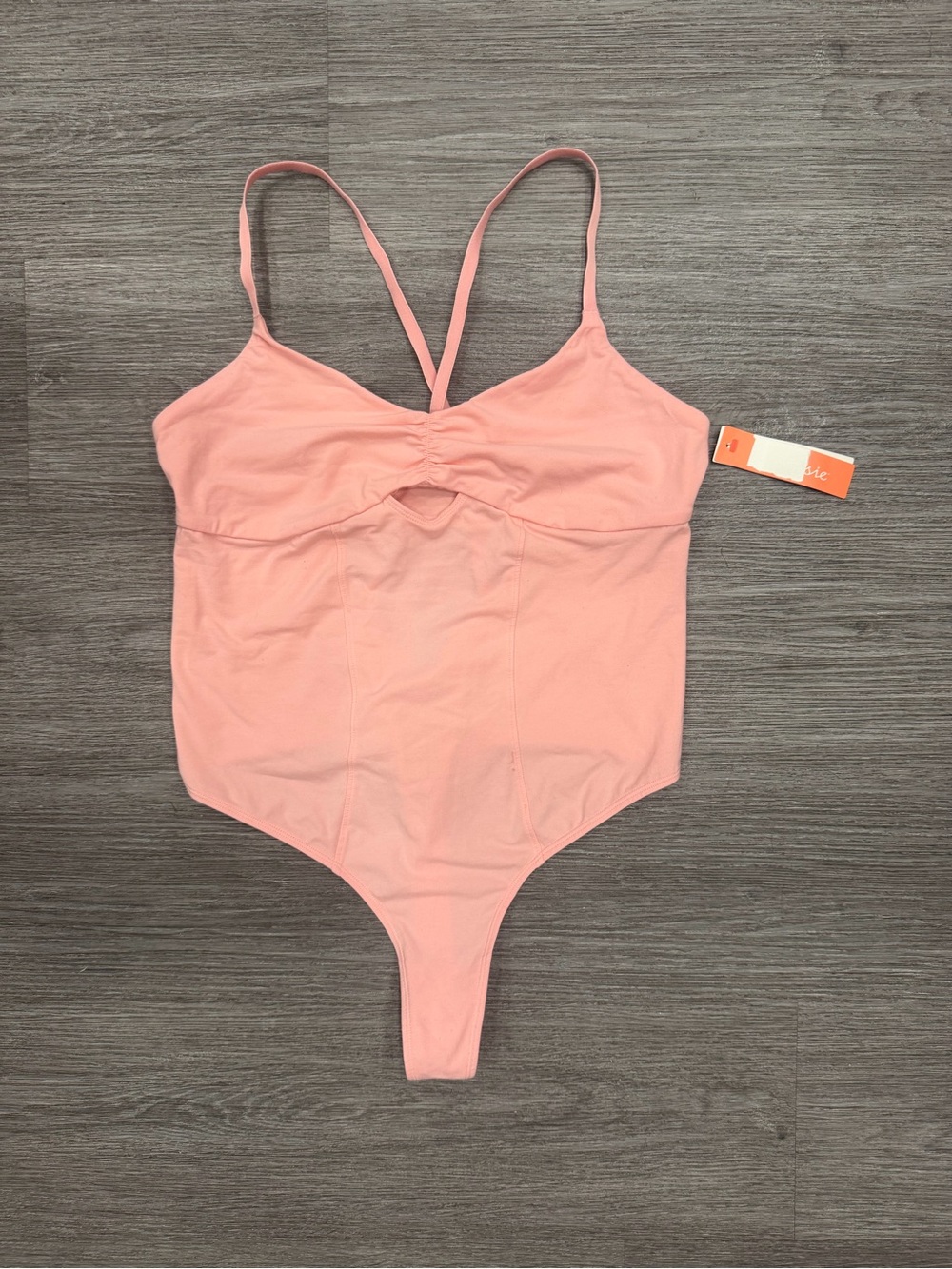 NWT Colsie Twist Front Pink Bodysuit Size Large